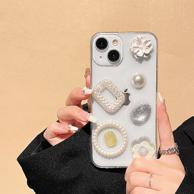 Case Phone Embellished Transparent