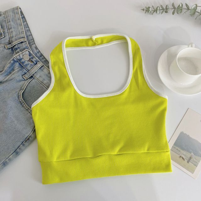 Halter Color Block Cami Top