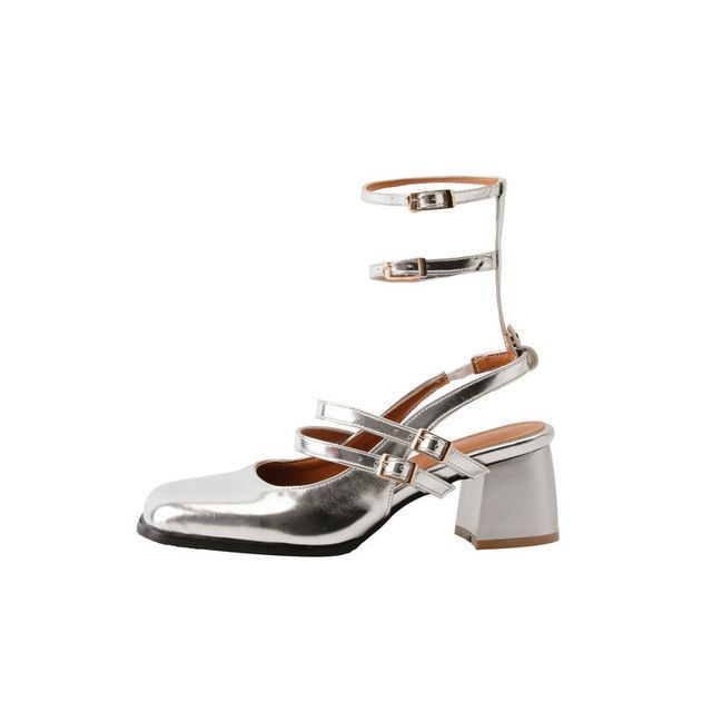 Block Heel Plain Sandals