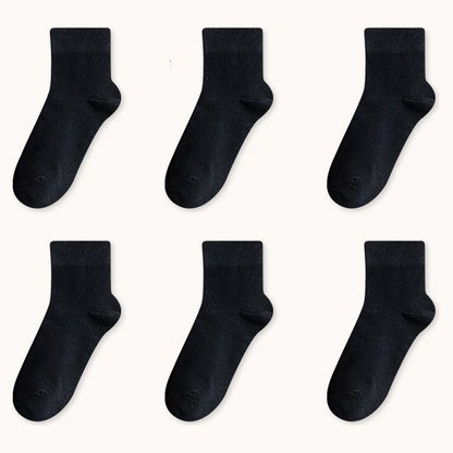 Set Of 6 Pairs: Plain Socks