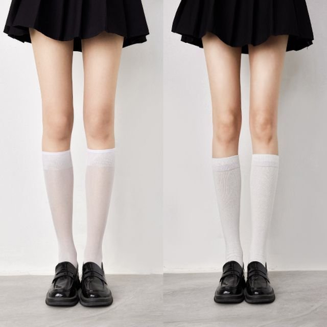 Plain Tall Socks Set