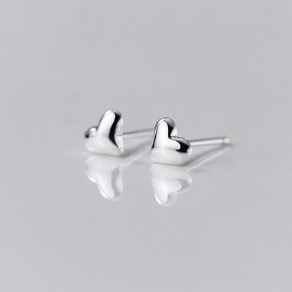 Matte Heart Sterling Silver Earring