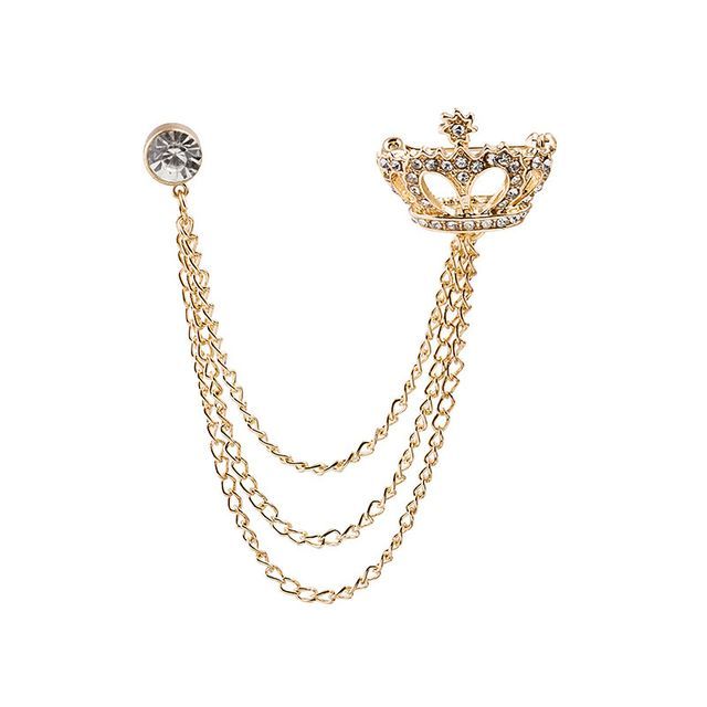 Rhinestone Chained Alloy Brooch