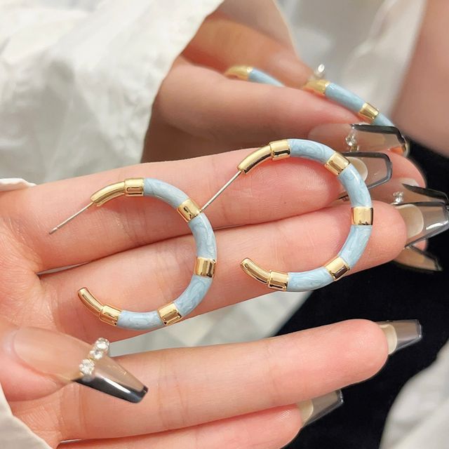 Block Color Hoop Earring