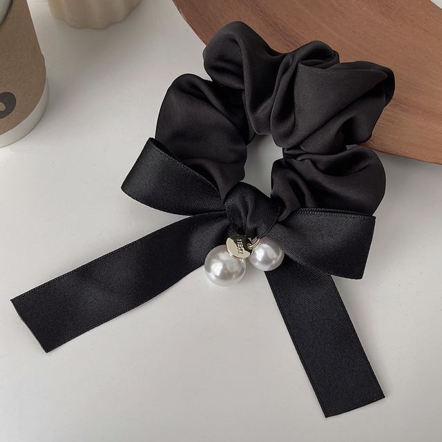 Ribbon Faux Pearl Hair Tie