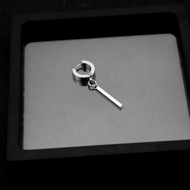 Unisex Bar Stainless-Steel Dangle Earring
