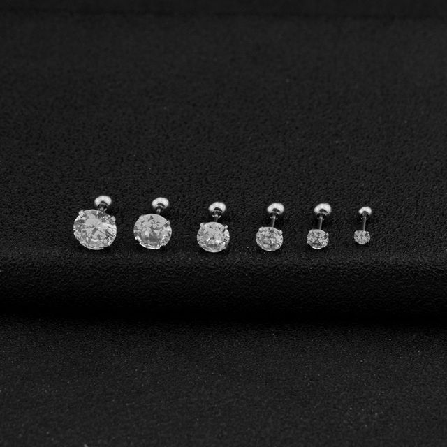 Rhinestone Stainless Steel Stud Earring (various designs)