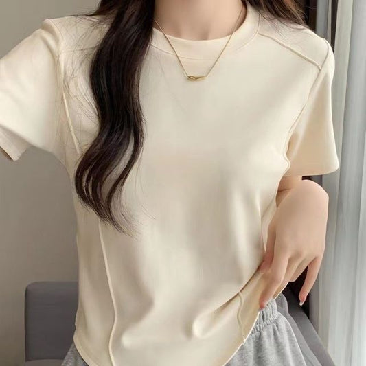 T-Shirt Round Neck Plain Short-Sleeve