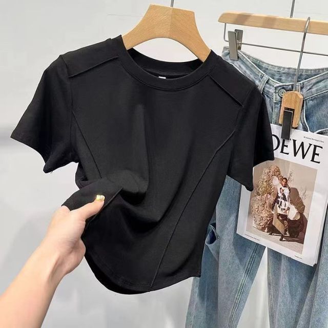 T-Shirt Round Neck Plain Short-Sleeve