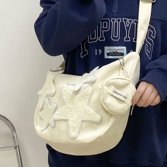 Corduroy Designs) Purse Zipper Coin With Crossbody Pouch Applique (Various Star