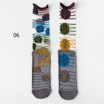 Patterned Mesh Short Socks