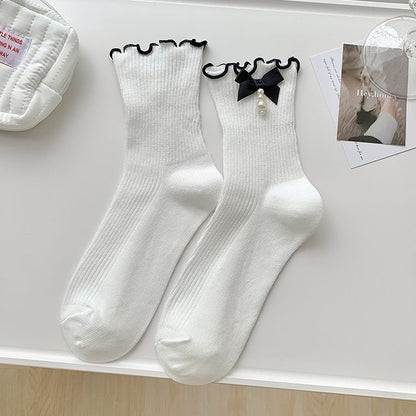 Bow Frill Short Socks