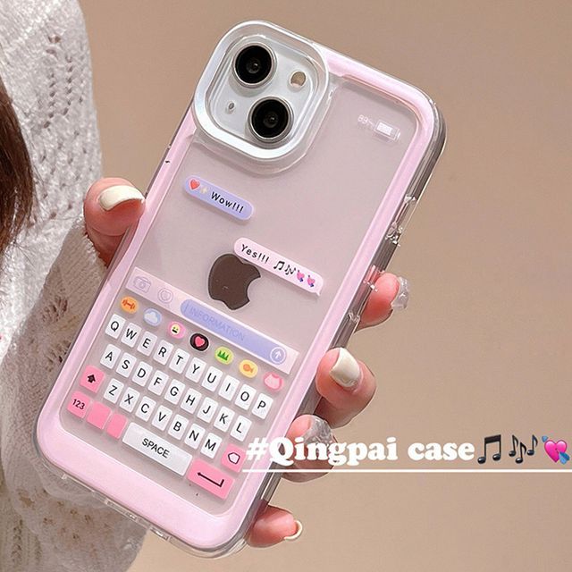 Keyboard Print Phone Case - iPhone 14 Pro Max / 14 Pro / 14 Max / 14 / 13 Pro Max / 13 Pro / 13 / 13 mini / 12 Pro Max / 12 Pro / 12 / 12 mini / 11 Pro Max / 11 Pro / 11 / SE / XS Max / XS / XR / X / 8 / 8 Plus / 7 / 7 Plus