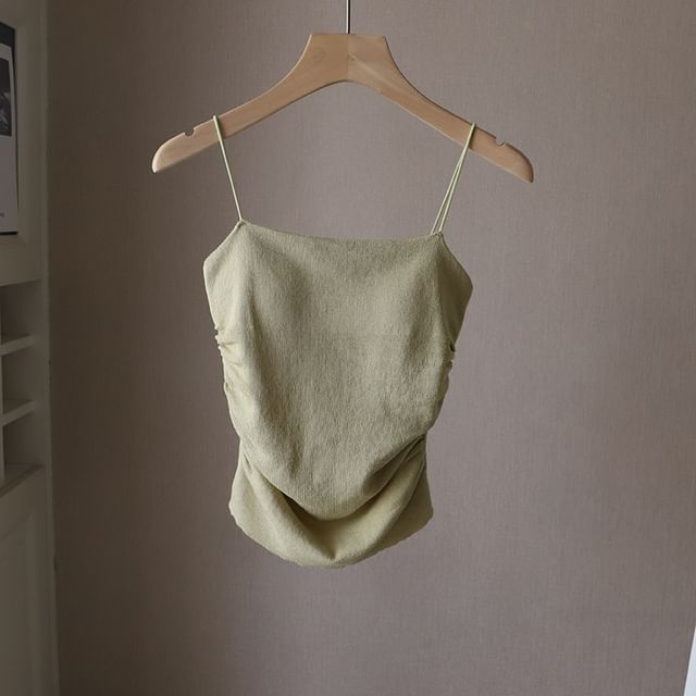 Plain Ruched Padded Camisole Top