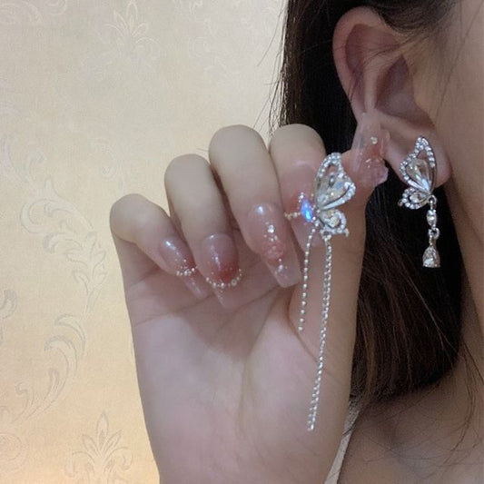 Dangle Butterfly Asymmetrical Alloy Earring