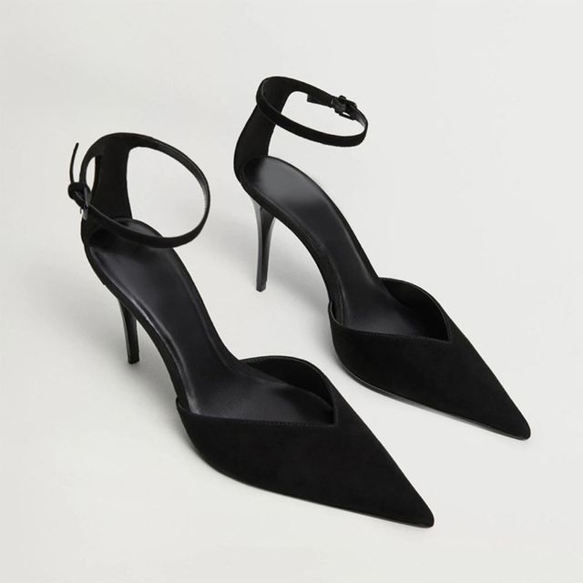Pointed Plain High-Heel D'Orsay Pumps
