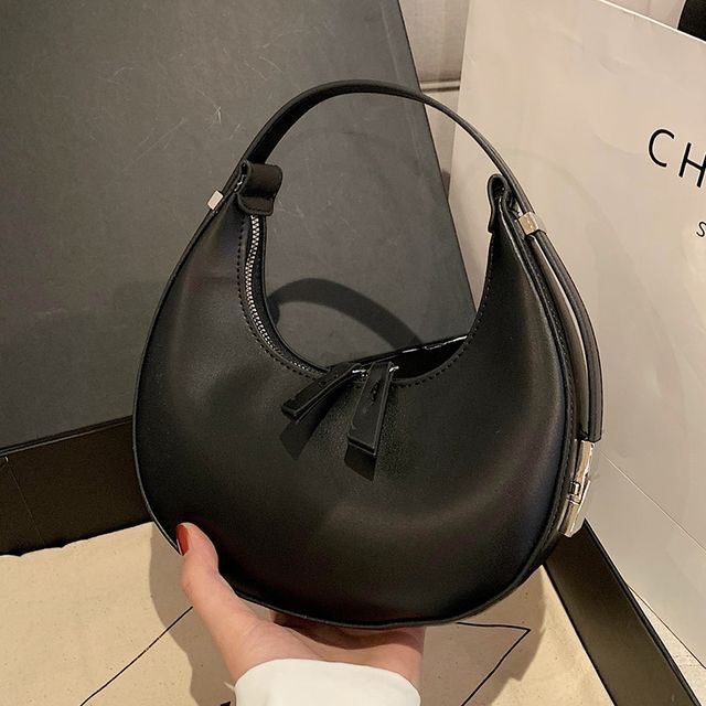 Zip Bag Faux Shoulder Leather