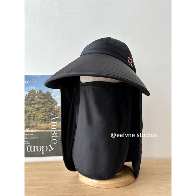 Lettering Sun Cover Face Hat with Protection