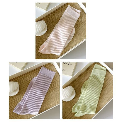 Ribbed Plain Socks