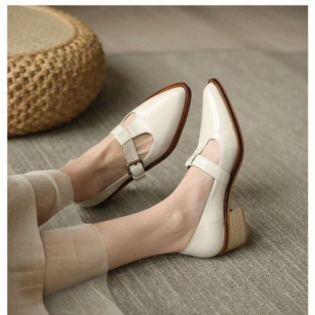 Loafers Heel Pointed Chunky