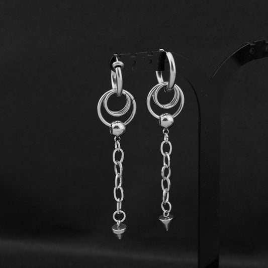 Chained Stainless Steel Dangle Earring
