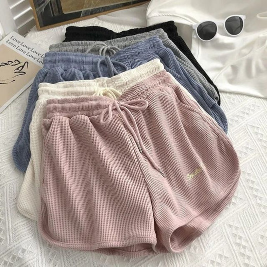Waist High Letter Embroidered Shorts