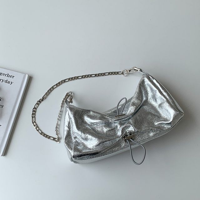 Chain Strap Drawstring Shoulder Bag