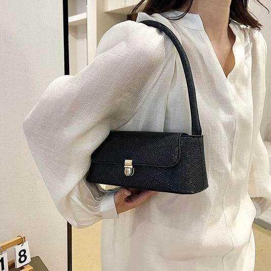 Grained Flap Shoulder Bag