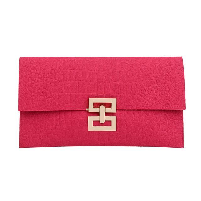 Flap Crocodile Grain Clutch