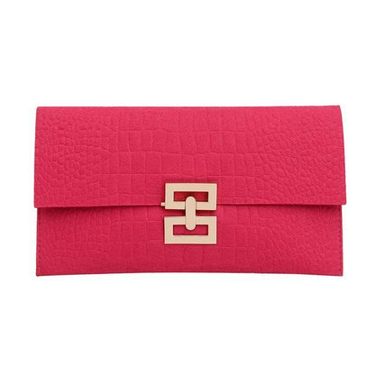 Flap Crocodile Grain Clutch