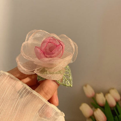 Rose Organza Scrunchie / Hair Clip / Hair Clamp