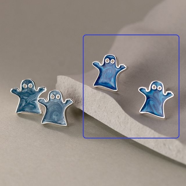 925 Sterling Silver Ghost Stud Earring