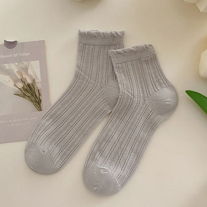 Plain Frill Short Socks Set