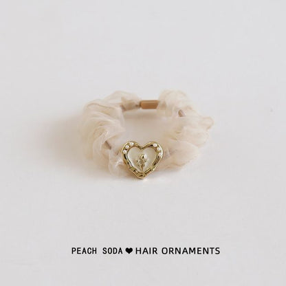 Heart Alloy Mesh Scrunchie