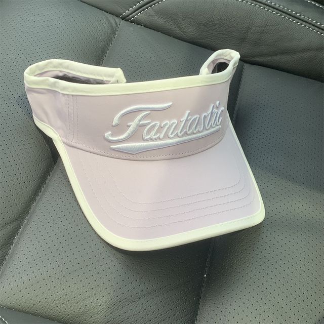 Lettering Embroidered Piped Visor Hat