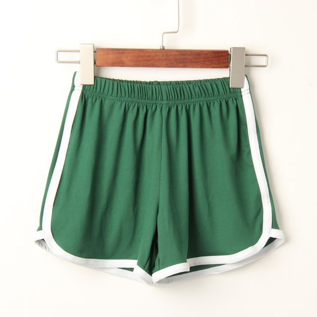 Waist Sweat Contrast Elastic Shorts Trim