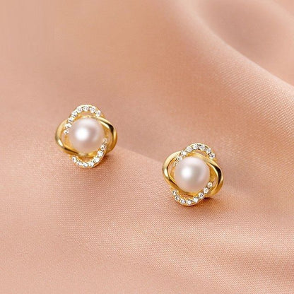 Faux Pearl Sterling Silver Stud Earring