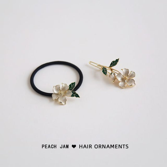 Floral Alloy Hair Tie / Hair Clip (various designs)