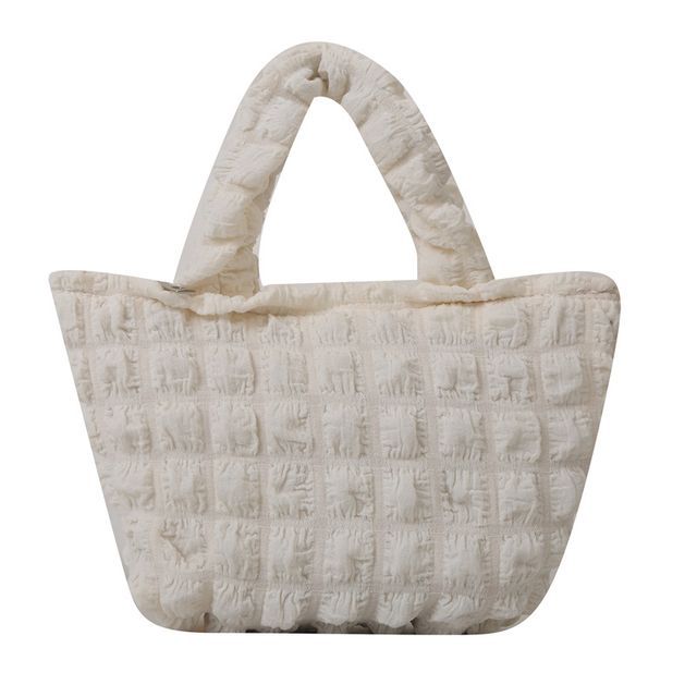 Plain Ruched Small Tote Bag