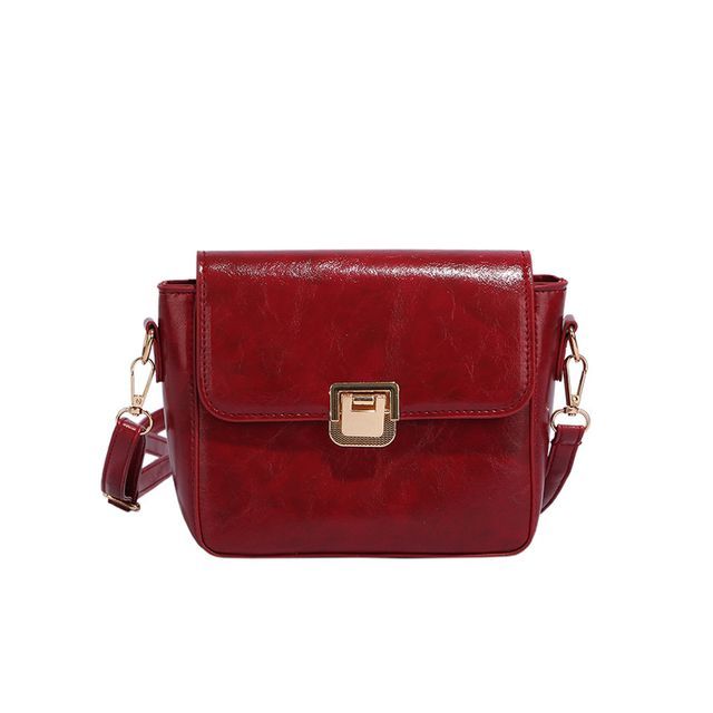 Flap Faux Leather Crossbody Bag