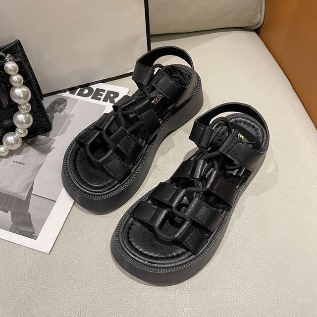 Platform Sandals Lace-Up Gladiator