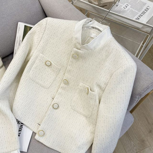 Plain Tweed Button Jacket