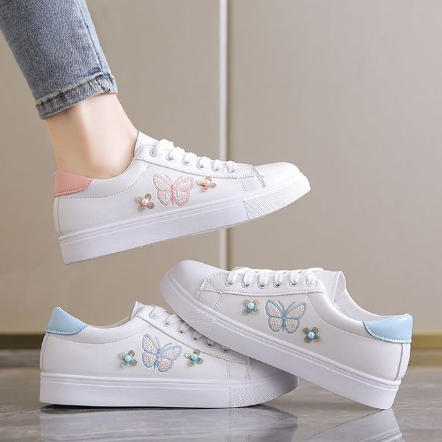 Butterfly Lace Up Sneakers