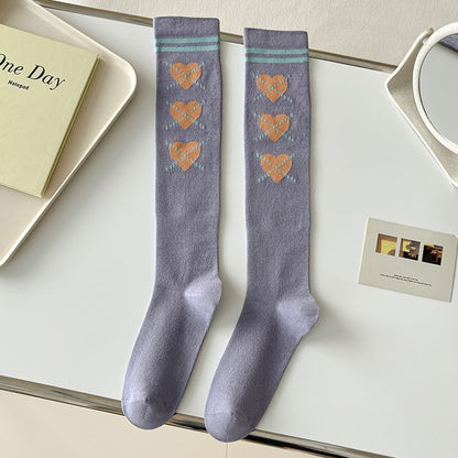 Heart Print Tall Socks