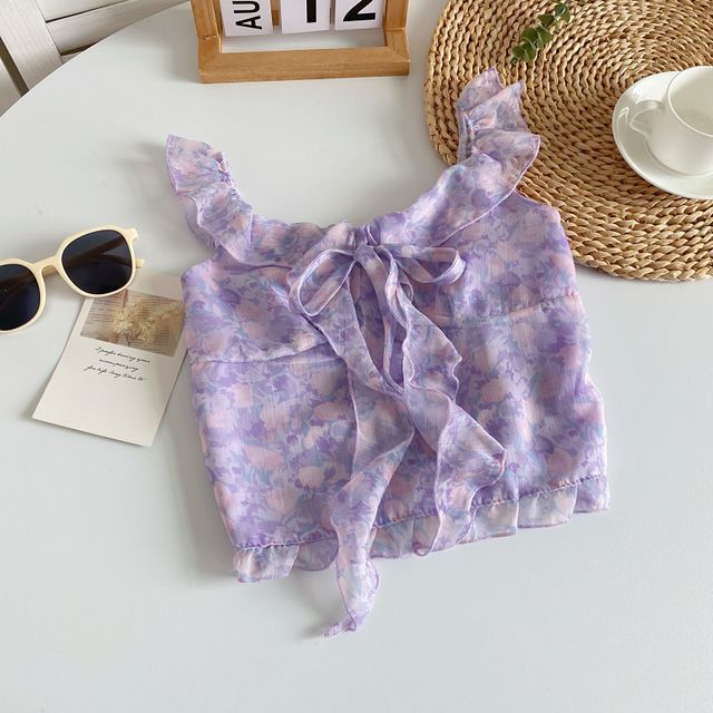 Floral Print Ruffled Camisole Top