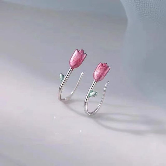 Tulip Glaze Alloy Stud Earring