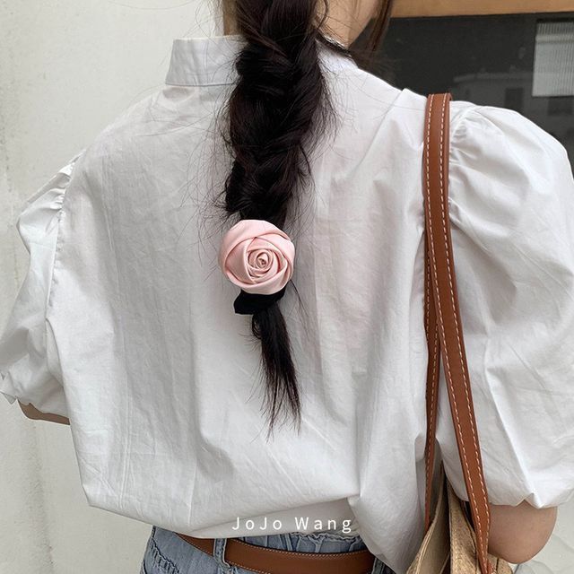 Rose Fabric Scrunchie