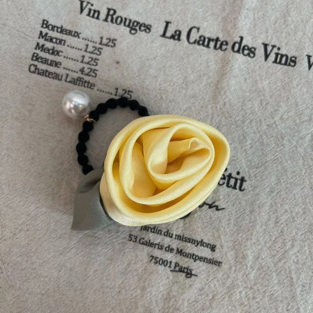 Rose Fabric Hair Tie