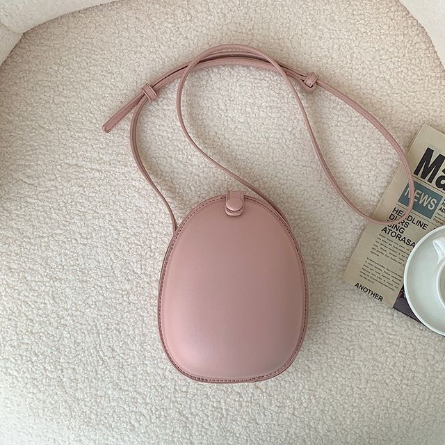 Faux Leather Egg Crossbody Bag