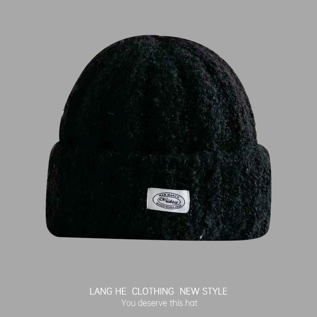 Lettering Fluffy Beanie